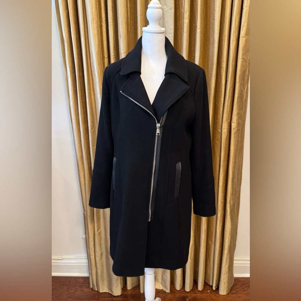 Karl Lagerfeld Black Wool Coat